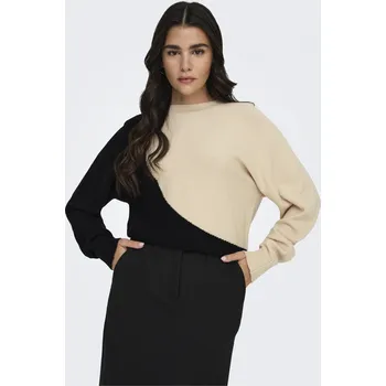 Dámský svetr Jacqueline de Yong JDY dámský svetr Marco s dlouhým rukávem černo-krémový Velikost: XL