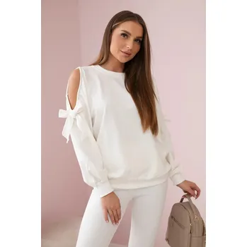 Sada mikiny s mašlí na rukávech a legínách ecru UNI