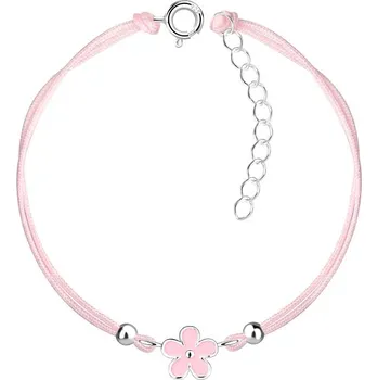 Náramek Sylviene Dětský šňůrkový náramek KYTIČKA růžová