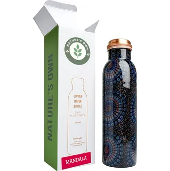 Shaker Měděná láhev na vodu vzor Mandala, 950 ml, Nature's Own