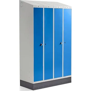 Šatní skříň Šatní skříňka CLASSIC COMBO, 2 sekce, 4 boxy, 2050x1200x550 mm, sokl, modré dveře