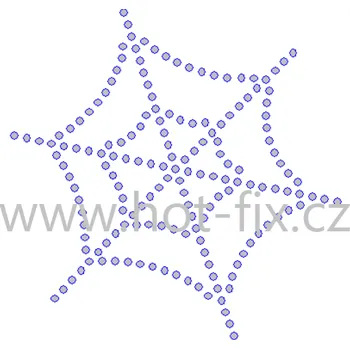 SP003 - pavučina nažehlovací hot-fix kamínková aplikace na textil, rozměry cca 7,9x7,9cm barva: broušené kameny barva 101/N Crystal /stříbrná