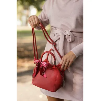 Kabelka BudesIN Červená kabelka Gloria s ozdobným šátkem