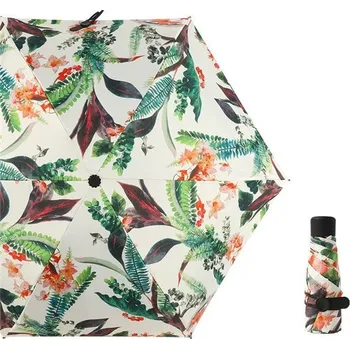 Deštník Skládací cestovní deštník s Kapradiny Bílý Shimia 24040710265919391s2