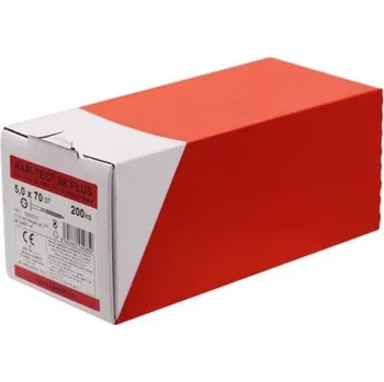 Vrut HPM TEC RAPI-TEC SK PLUS 5,0x70/37+R (balení 200 ks) - stavební vruty do dřeva, polozávit, pozink, talířová hlava, TORX T25