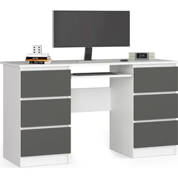 Psací stůl Psací stůl A-11 135 cm bílý/grafitově šedý