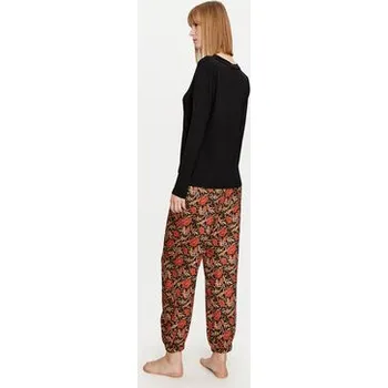 Dámské noční prádlo Selmark Pyžamo Flores P6973 Černá Regular Fit 1