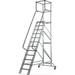 Pojízdný plošinový žebřík ALOFT, 12 příček, výška 2400 mm