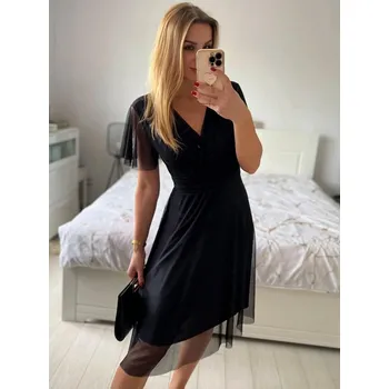 Dámské šaty Itálie Šifonové šaty černé S/M