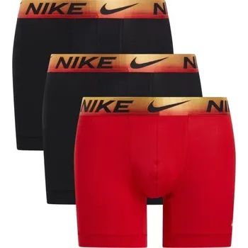 Boxerky Pánské boxerky Nike ESSENTIAL MICRO 3PK S Černá, Červená, Zlatá