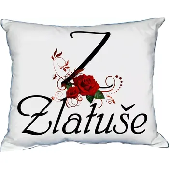 Dekorativní polštářek Polštář se jménem ZLATUŠE Vínový (polštářek dámské jméno )
