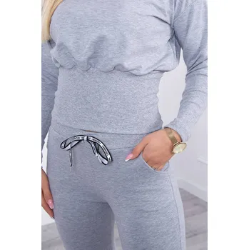 Sada s širokými žebrovanými manžetami šedé barvy UNI