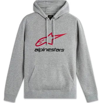 Pánská mikina ALPINESTARS mikina ALWAYS V3 Hoodie grey heather/red/black - XL