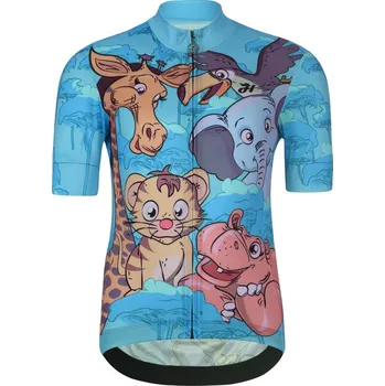 cyklistický dres HOLOKOLO Cyklistický dres s krátkým rukávem - SAFARI - tyrkysová/vícebarevná