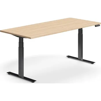 Psací stůl Výškově nastavitelný stůl QBUS, 1800x800 mm, černá podnož, dub