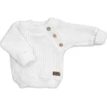 Pletený svetřík pro miminko s knoflíčky Lovely, prodloužené náplety, bílý, 68/74; 68/74 (6-9m)