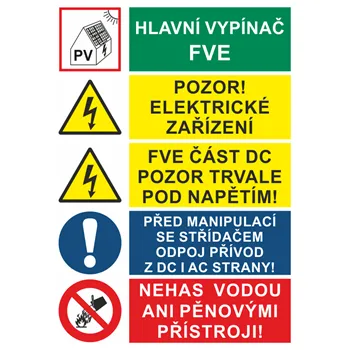 Nálepka "Sdružená tabulka na FVE", A6