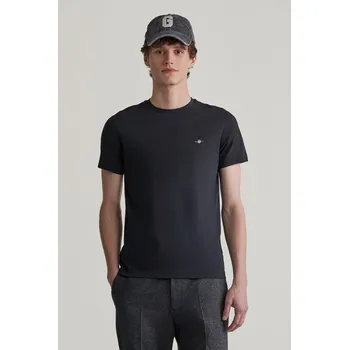 Pánské tričko TRIČKO GANT SLIM SHIELD SS T-SHIRT BLACK