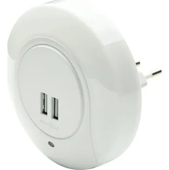 Noční světlo ACA Lighting Noční světlo do zásuvky 1W/4000K/IP20/2xUSB