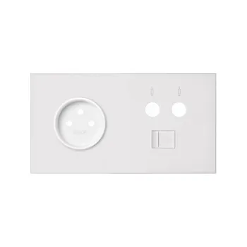 Elektrická zásuvka Simon 100 10020226-230 Sestava 2 násobná: 1 zásuvka + 1 TV + 1 RJ45 bílá matná