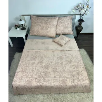 Povlečení Francouzské bavlněné povlečení - Béžové s květy