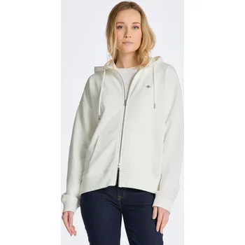 Dámská mikina MIKINA GANT REL SHIELD ZIP HOODIE EGGSHELL