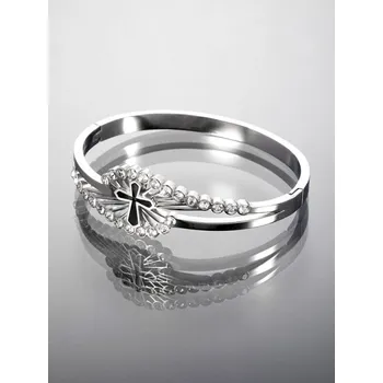 Náramek Prosperk Náramek z chirurgické oceli kříž S0824