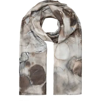 Šála Dámský šál XC4015-1 s motivem lístků, hnědé barvy 7200743-3