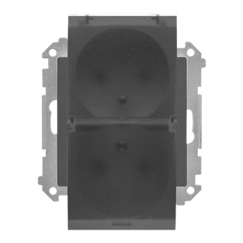 Elektrická zásuvka Simon 55 TGZ2BMCZ.01/116A Zásuvka 1 násobná, IP44, s těsněním, průhledné víčko grafitová matná