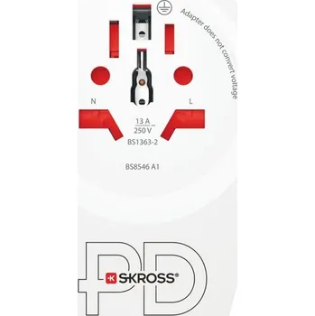 Cestovní adaptér SKROSS Cestovní adaptér Europe USB C20PD pro cizince v ČR, USB-C, Power Delivery 20W, typ E/F