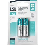 Colorway nabíjecí Li-Pol baterie AA, 2200mAh, 1.5V, USB-C, 2ks v balení