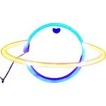 ACA Lighting Neonová lampička - Saturn, 3x AA baterie/USB kabel, IP20, modrá + žlutá barva