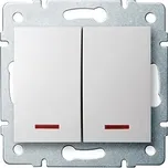 Sdružený lustrový vypínač s LED - č. 5 Bílá LOGI *25079