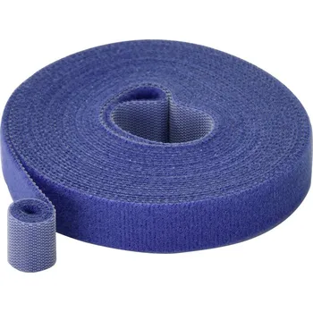 LED páska TRU COMPONENTS T24CA065 pásek se suchým zipem, ke spojování, háčková a flaušová část, (d x š) 5 m x 15 mm, modrá, 5 m