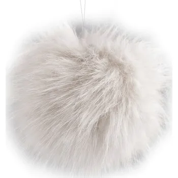 Galanterie Kožešinová bambule s poutkem Ø11 cm, barva 7 krémová nejsvět.