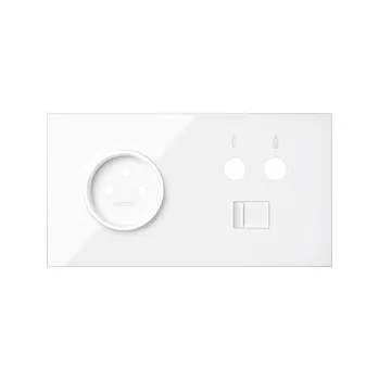 Elektrická zásuvka Simon 100 10020226-130 Sestava 2 násobná: 1 zásuvka + 1 TV + 1 RJ45 bílá