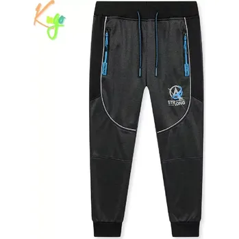 Teplé softshellové tepláky chlapecké Kugo GK8651 tmavě šedé