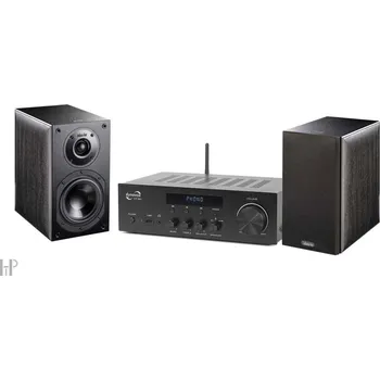 Dynavox VT-90 + Indiana Line Nota 250 X Black - Stereofonní kompaktní zesilovač 2x90W / Phono vstup, USB, Bluetooth, koax a optický vstup + 2-pásmové regálové reprosoustavy