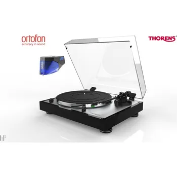 Gramofon Thorens TD 402 DD Piano + Ortofon 2M BLUE - gramofonový přístroj s přímým pohonem