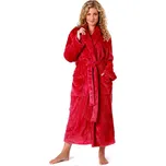 Huňatý červený župan s límcem Lilly 21 20 3551 - S
