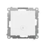 Simon 55 TS1L.01/111 Ovladač zapínací "světlo" s orientačním LED podsvětlením (přístroj s krytem), řazení 1/0So, 10 A / 250 V~, bezšroubové svorky bílá matná