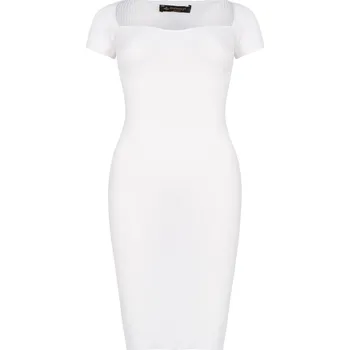 Dámské šaty Z2016 DEWBERRY WOMEN&#039;S DRESS-PLAIN WHITE dewberry bílá 2270316