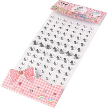 Samolepící dekorace Samolepicí kamínky Ø6-12 mm crystal 1karta