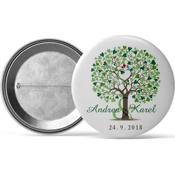 Svatební buttony (svatební placka/odznak) - 50 mm