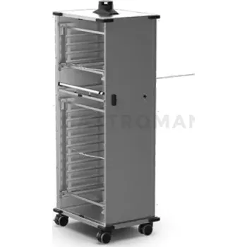 Pojízdná skříň bez dveří vybavená koši na plechy 14x 600x400 mm | UNOX, QUICK.Load 4+10