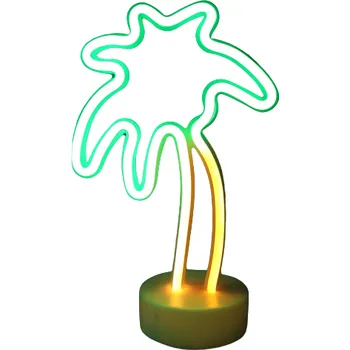 Lampička ACA Lighting Neonová lampička - Palma, 3x AA baterie, IP20