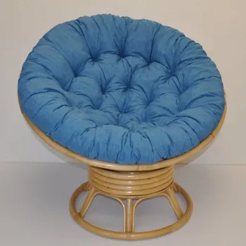 Papasan Ratanový papasan houpací medový polstr tyrkysový melír