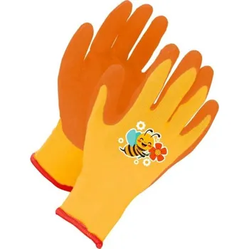 Rukavice Dětské rukavice dívčí s včelkou, oranžové, vel. 6