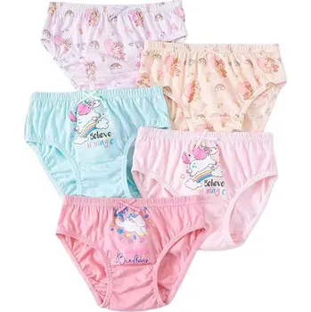 Dívčí spodní prádlo Unicorn (Jednorožci) Dívčí bavlněné kalhotky "Jednorožec" - 5 ks Varianta: bez originálního obalu, Velikost: 85 (12-14 let)