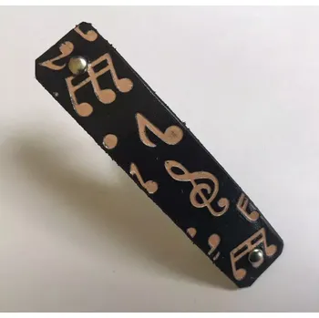Kožená spona do vlasů - Noty (MOŽNOST VÍCE BAREVNÝCH VARIANT/ Leather hair clip – Music notes )